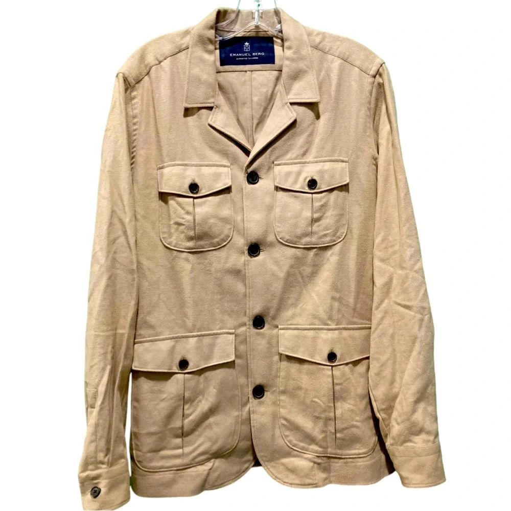 NWT Emanuel Berg Beige Ryan Cotton Shirt Jacket - Sz 50
